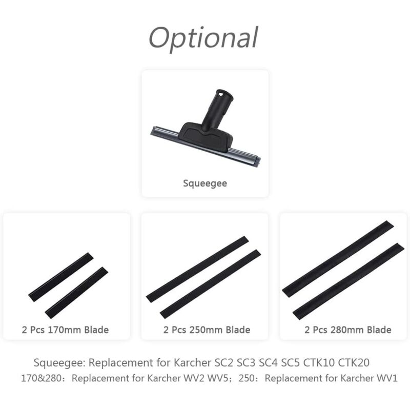 2x 280mm Squeegee Blades for Karcher WV2 WV5 Window Vacuum Refill