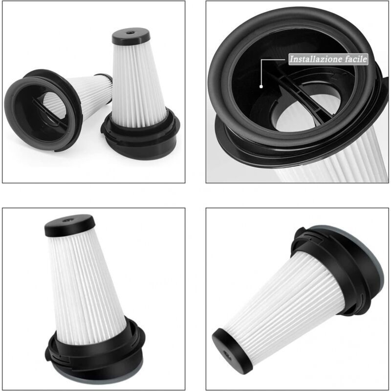 4-pack replacement filters for Rowenta X-pert 3.60 X-Pert 160 RH72xxx RH6921WO RH6933WO RH6971WO RH6974WO cordless vacuum cleaner ZR005202, DEBUNS