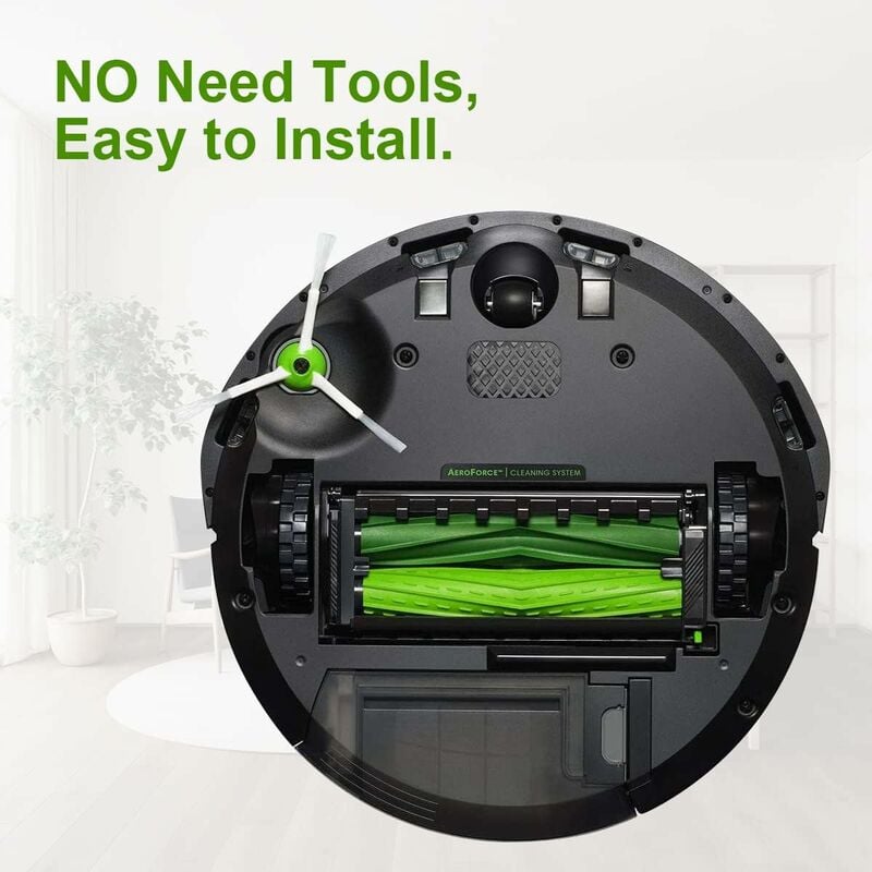 Package Multi-Surface Rubber Brushes Vacuum Cleaner Accessories for iRobot Roomba E5 E6 i7 i7 plus i8 i8+ i6 i6+ i4 i4 and Other Vacuum Cleaner Series