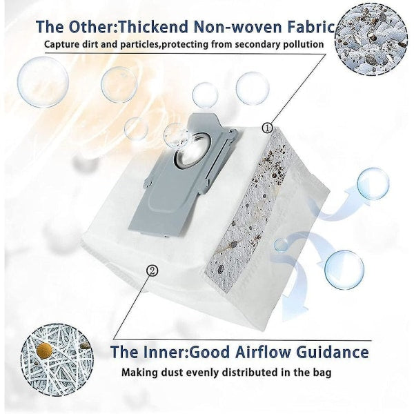12x Vacuum Bags for Roborock Q7 Max Q7 Max+ S7 MaxV Ultra Q5+ Dust Bags