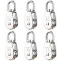 6 Pack M25 Lifting Pulley Loading 150kg, Heavy Duty 304 Stainless Steel Swivel Lifting Rope Pulley Block