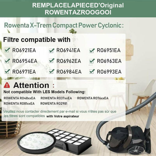 2x Filter Kit for Rowenta X-Trem Power Cyclonic ZR006001 RO69xx RO72xx