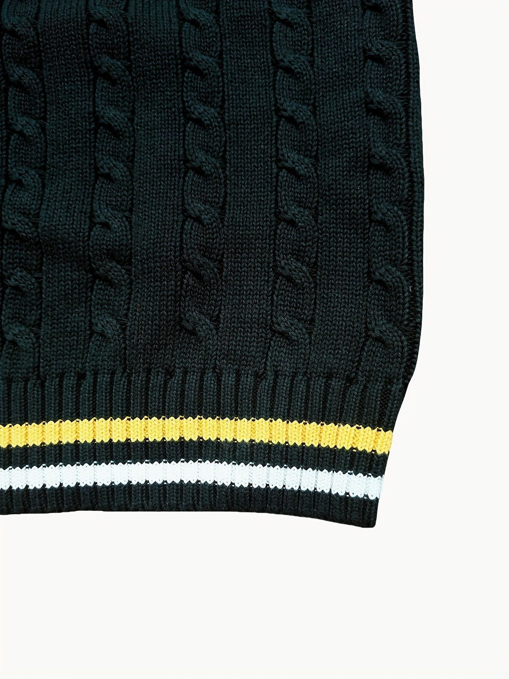 BX0009-DARK 100% Cotton Kids V-Neck Cable Knit Sweater Vest, Boys and Girls Knitwear, Dark Green, Size 120
