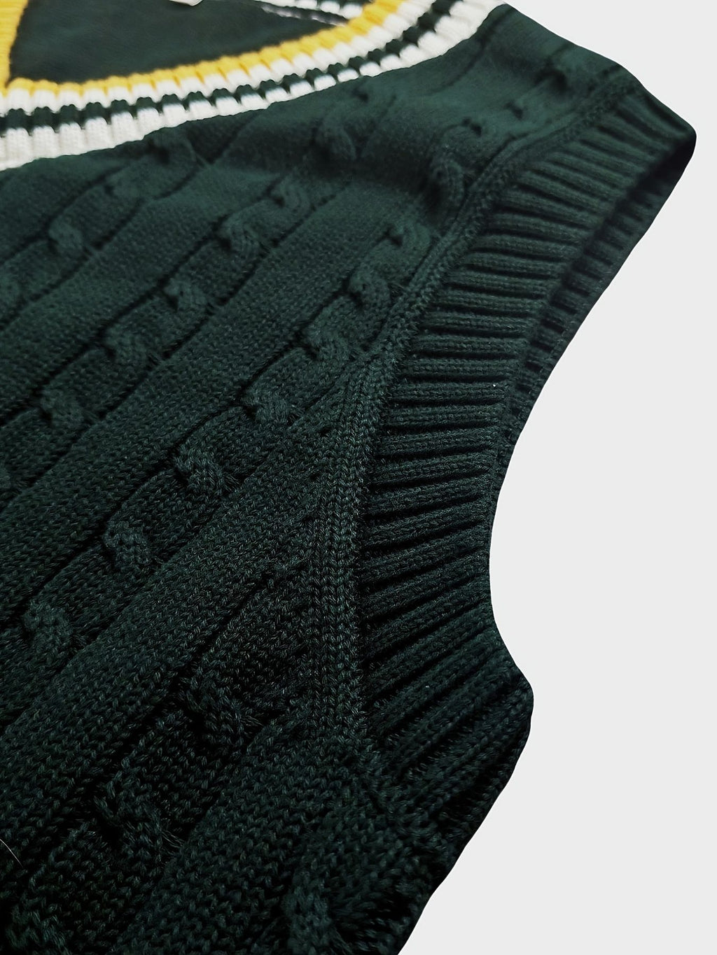 BX0009-DARK 100% Cotton Kids V-Neck Cable Knit Sweater Vest, Boys and Girls Knitwear, Dark Green, Size 165