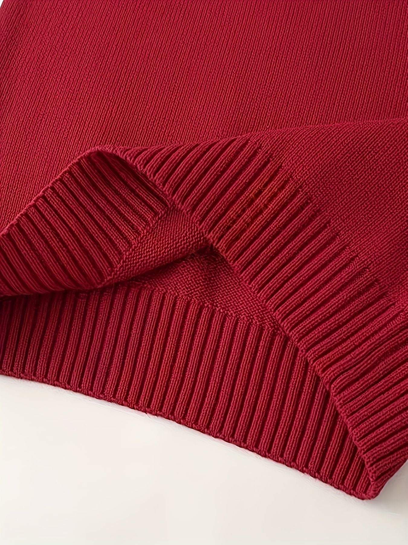 BX0011-DARK 100% Cotton Kids V-Neck Striped Sweater Vest, Boys and Girls Knitwear, Dark Red, Size 120