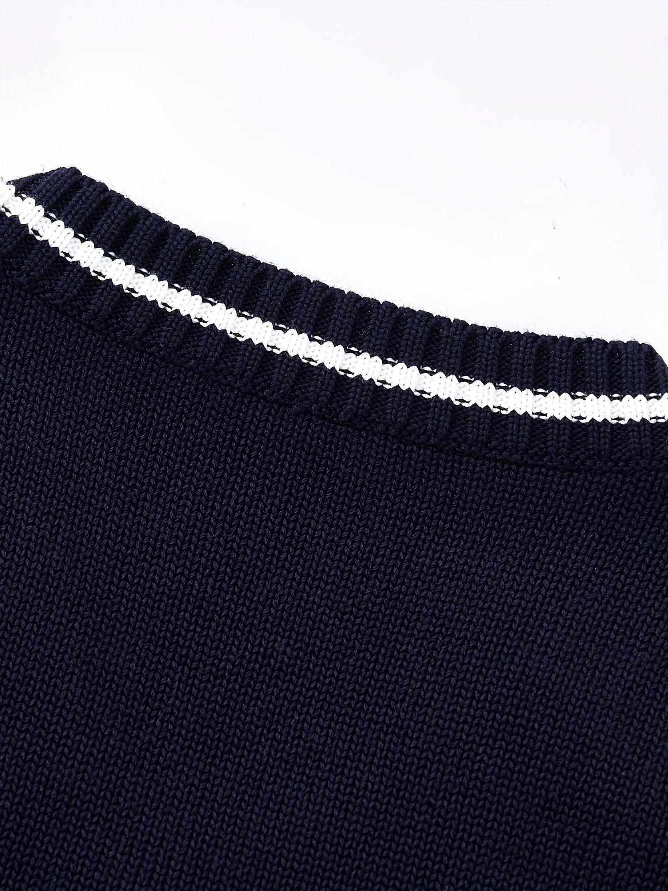 BX0013-LIGHT 100% Cotton Kids V-Neck Striped Sweater Vest, Boys and Girls Knitwear, Light Grey, Size 110