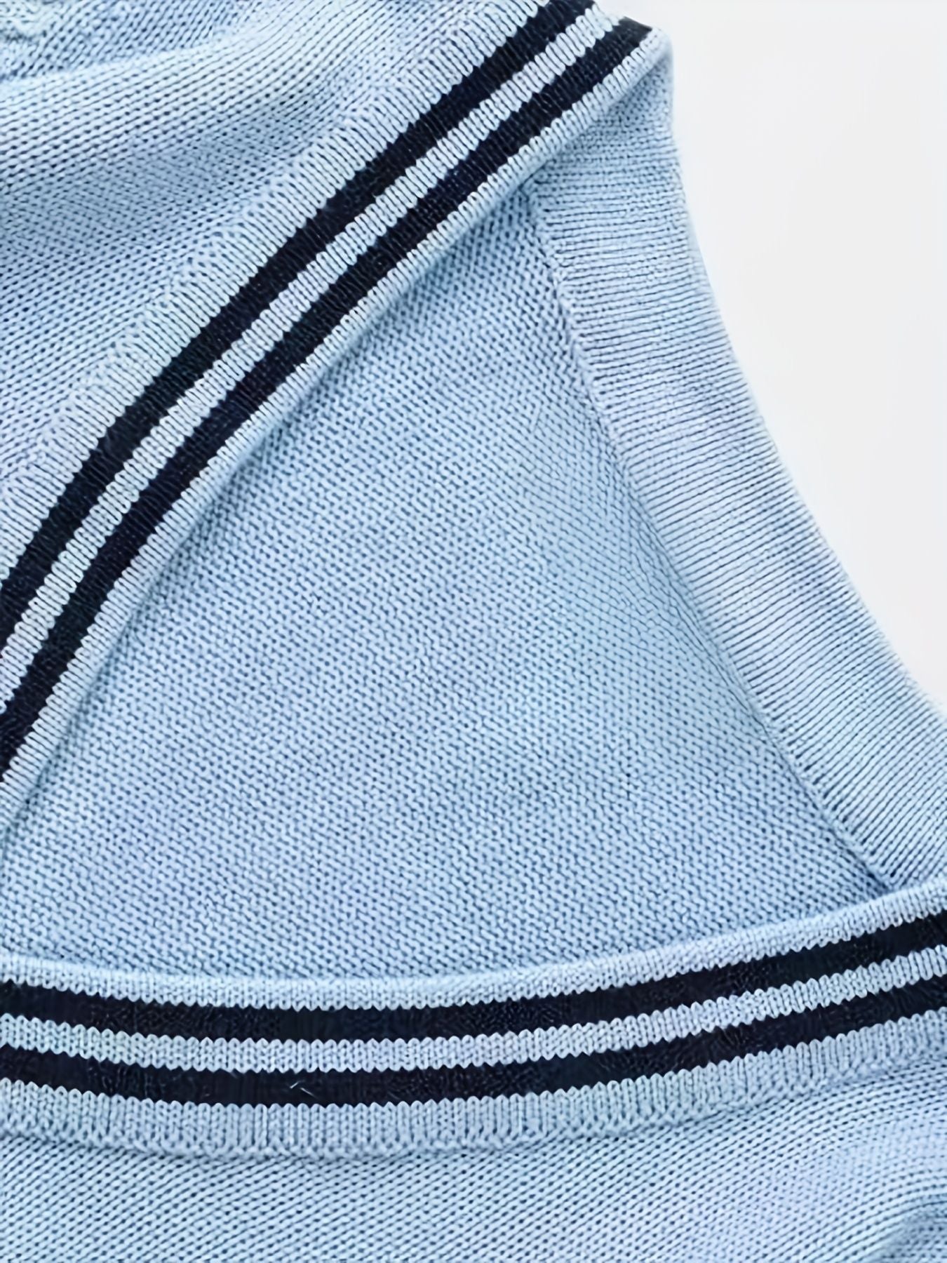 KS0017-LIGHT 100% Cotton Kids V-Neck Long sleeve Button Cardigan, Boys and Girls Knitwear, Light Blue, Size 120