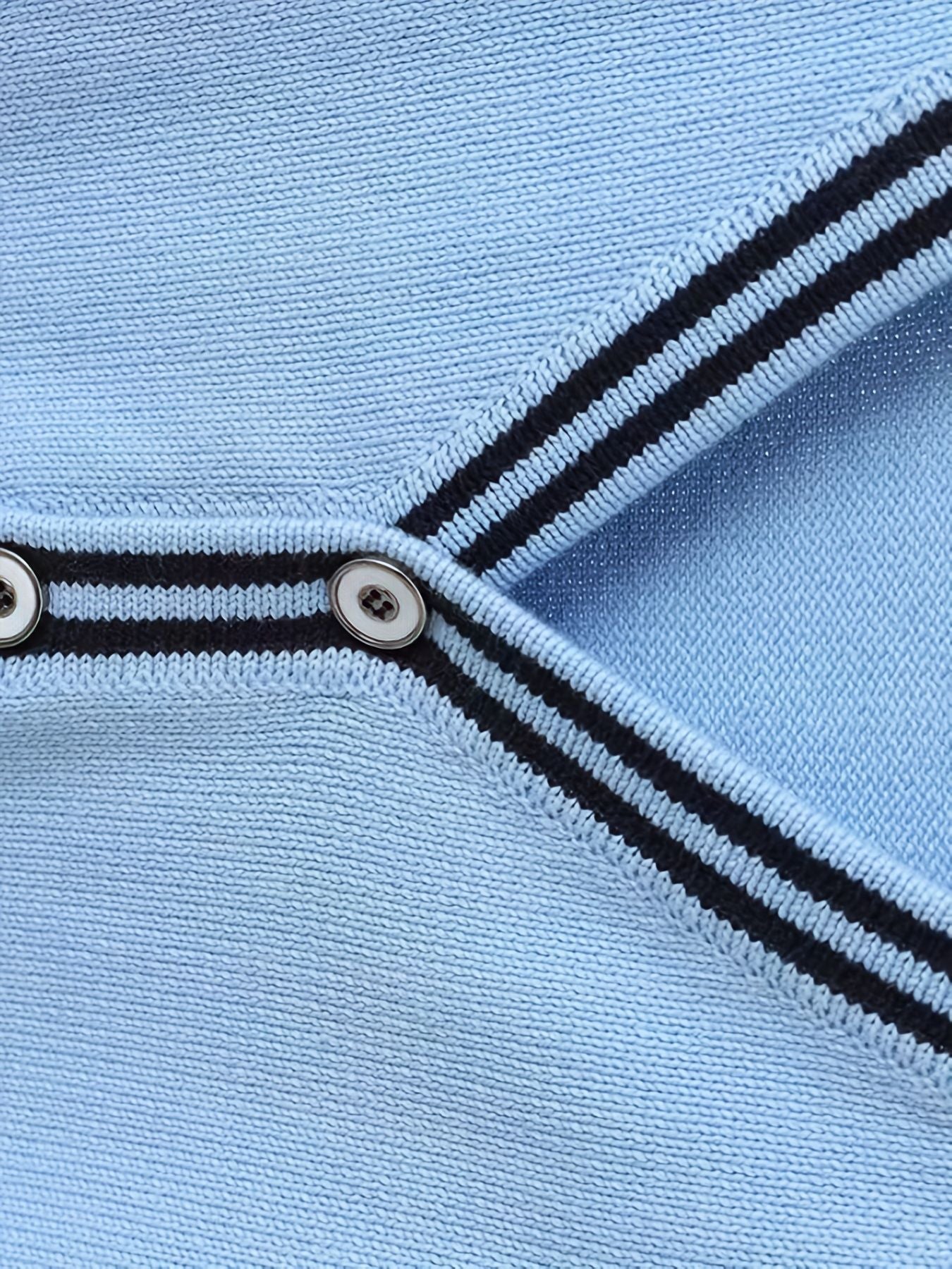 KS0017-LIGHT 100% Cotton Kids V-Neck Long sleeve Button Cardigan, Boys and Girls Knitwear, Light Blue, Size 170