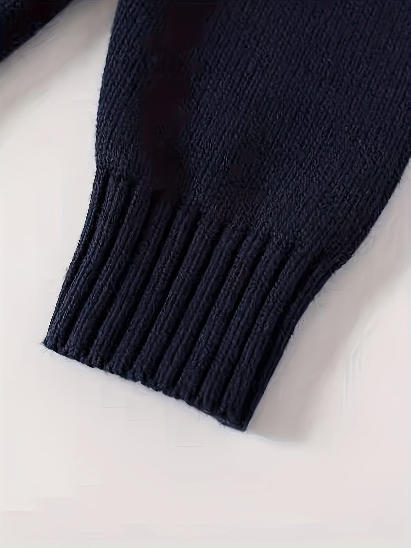 KS0019-NAVY 100% Cotton Kids V-Neck Long sleeve Button Cardigan, Boys and Girls Knitwear, Navy Blue, Size 160
