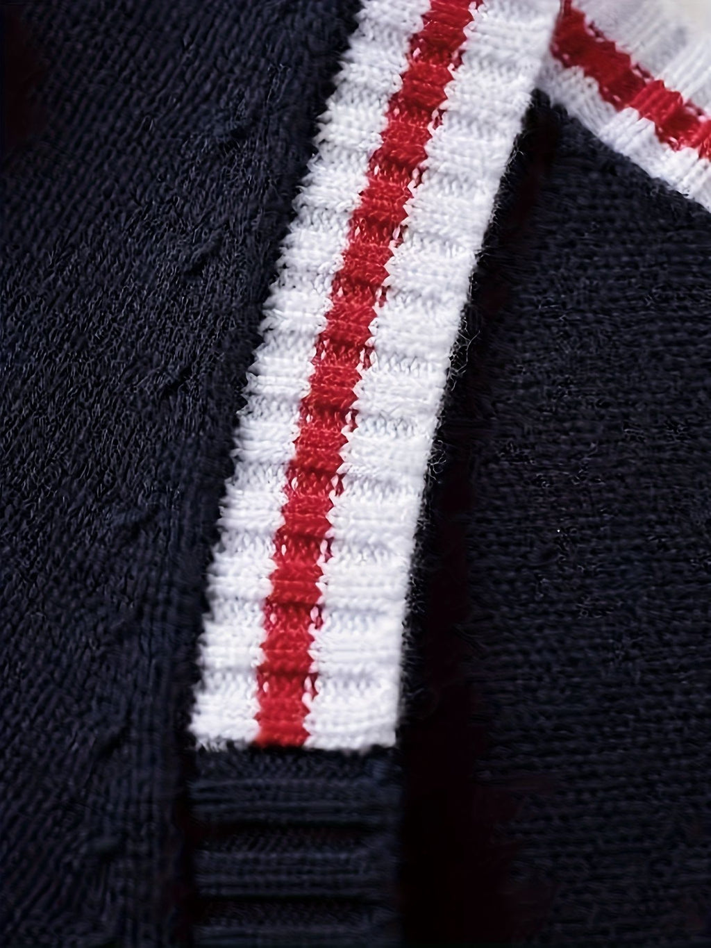 KS0019-NAVY 100% Cotton Kids V-Neck Long sleeve Button Cardigan, Boys and Girls Knitwear, Navy Blue, Size 165