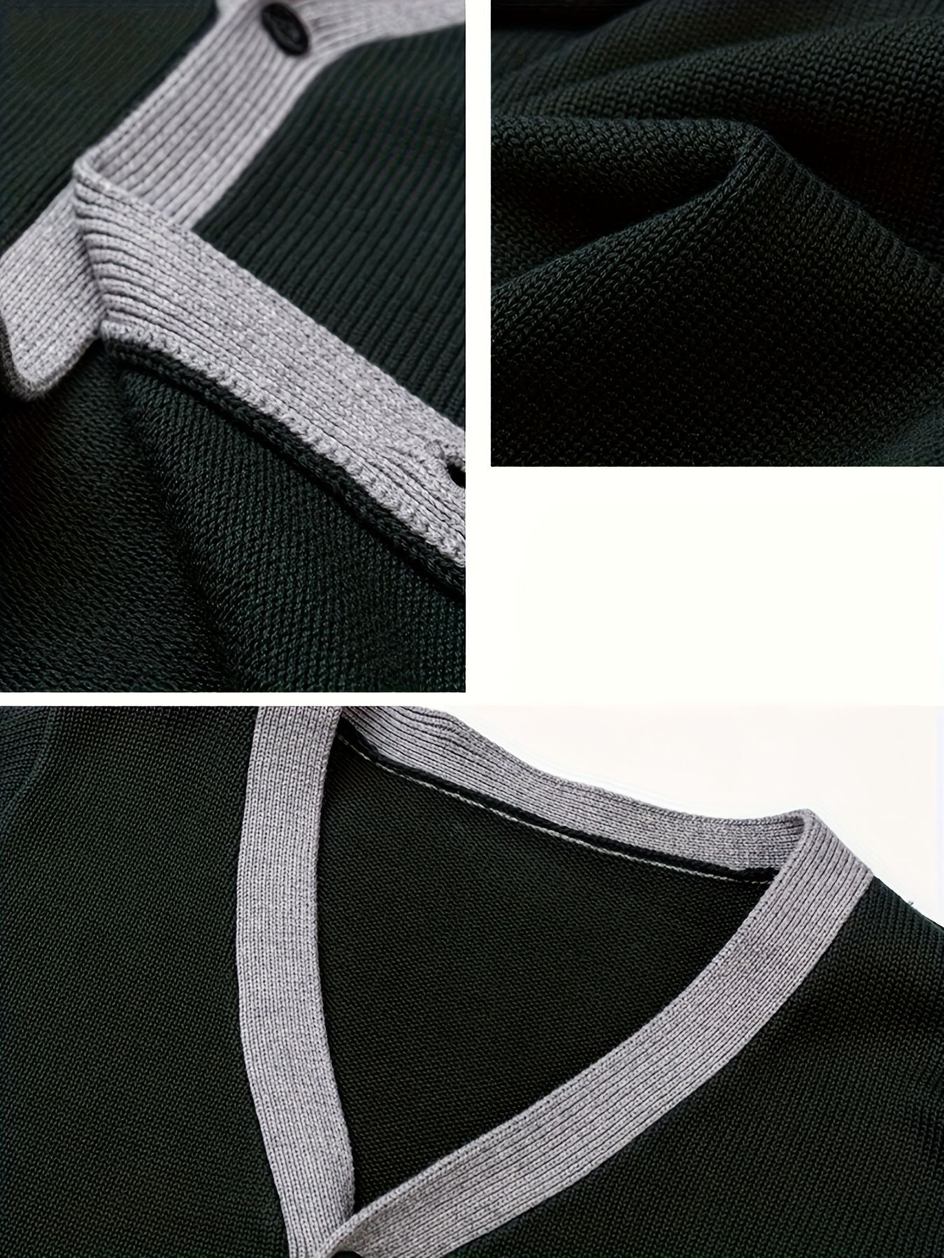 KS0034-DARK 100% Cotton Kids V-Neck Long sleeve Button Cardigan, Boys and Girls Knitwear, Dark Green, Size 110