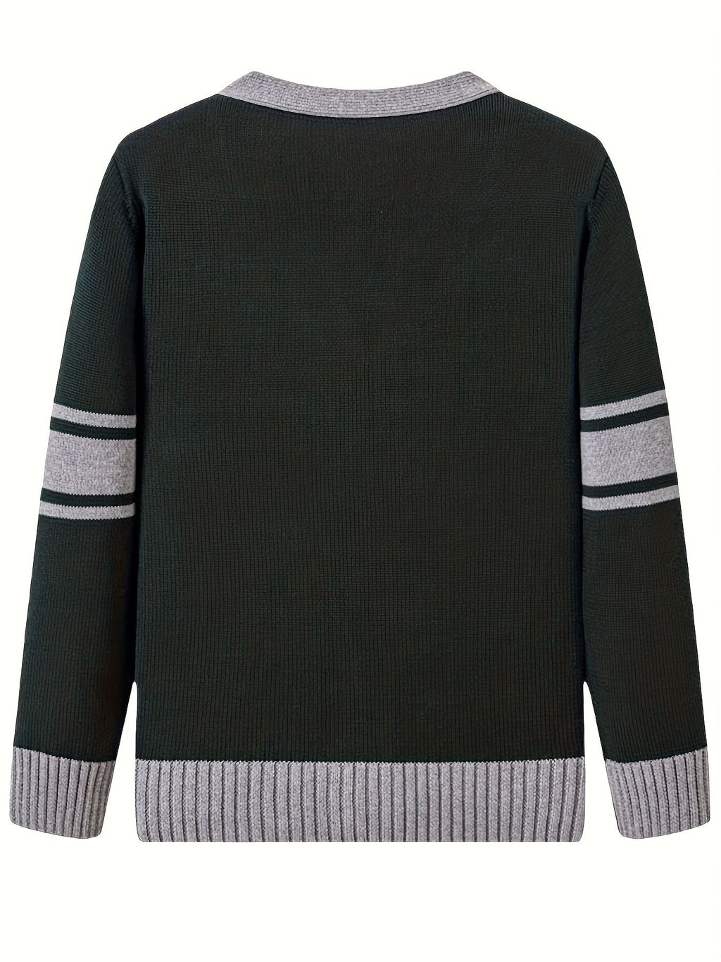 KS0034-DARK 100% Cotton Kids V-Neck Long sleeve Button Cardigan, Boys and Girls Knitwear, Dark Green, Size 130