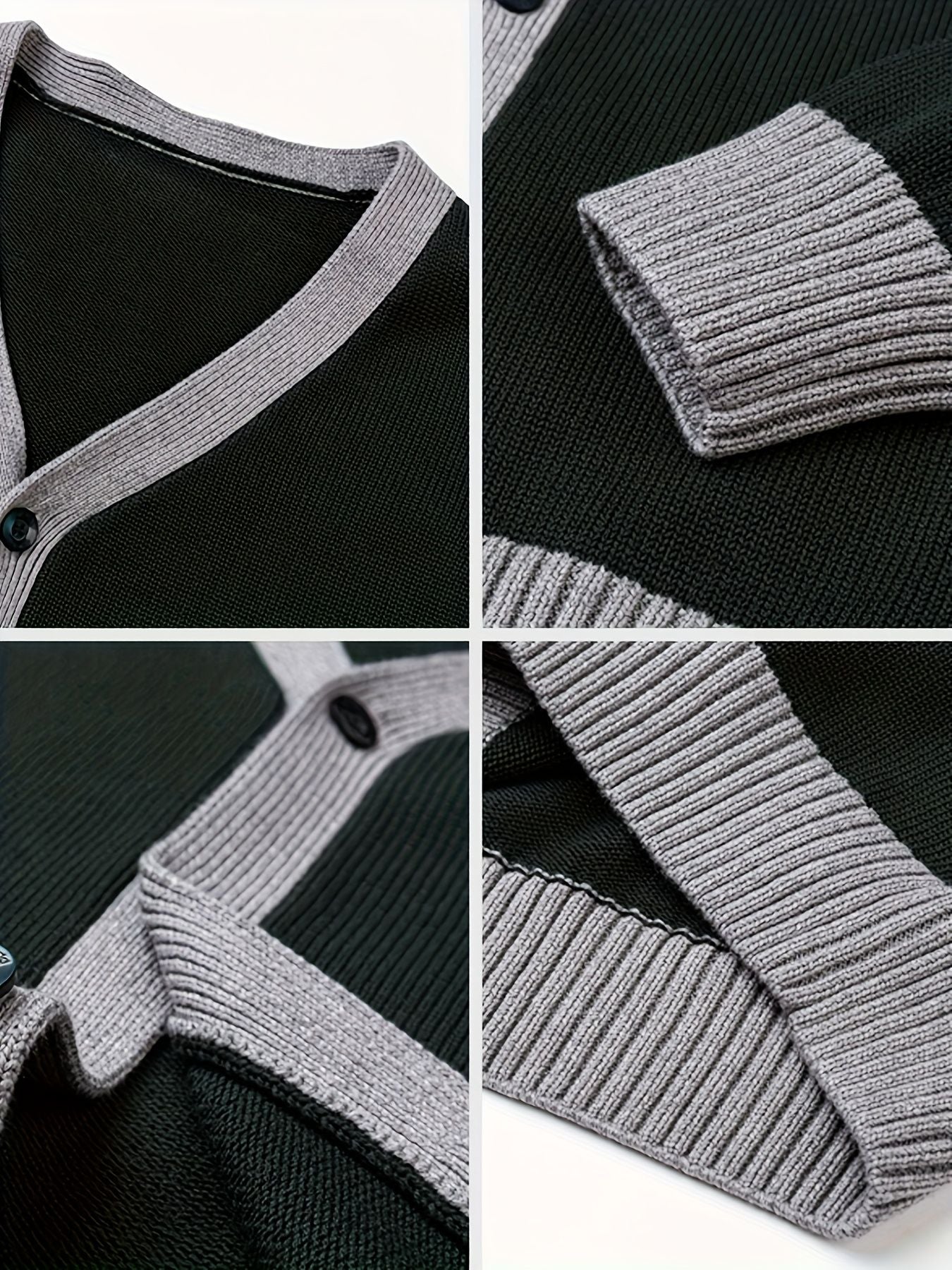 KS0034-DARK 100% Cotton Kids V-Neck Long sleeve Button Cardigan, Boys and Girls Knitwear, Dark Green, Size 150