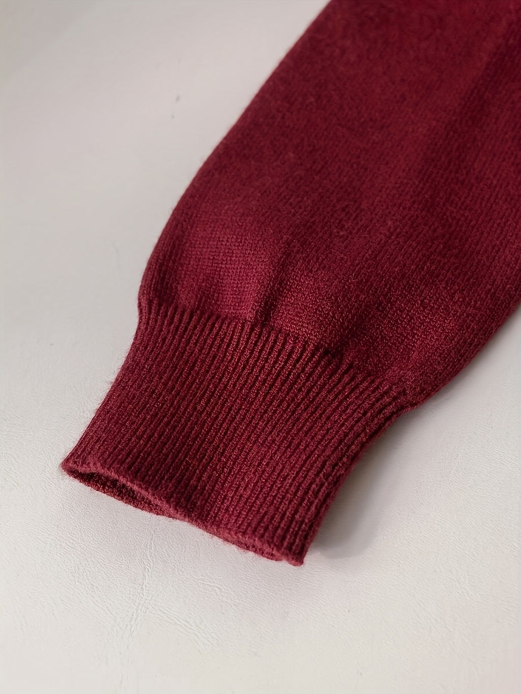 KS0036-WINE Soft Knit Blend Kids V-Neck Long sleeve Button Cardigan, Boys and Girls Knitwear, Wine Red, Size 130