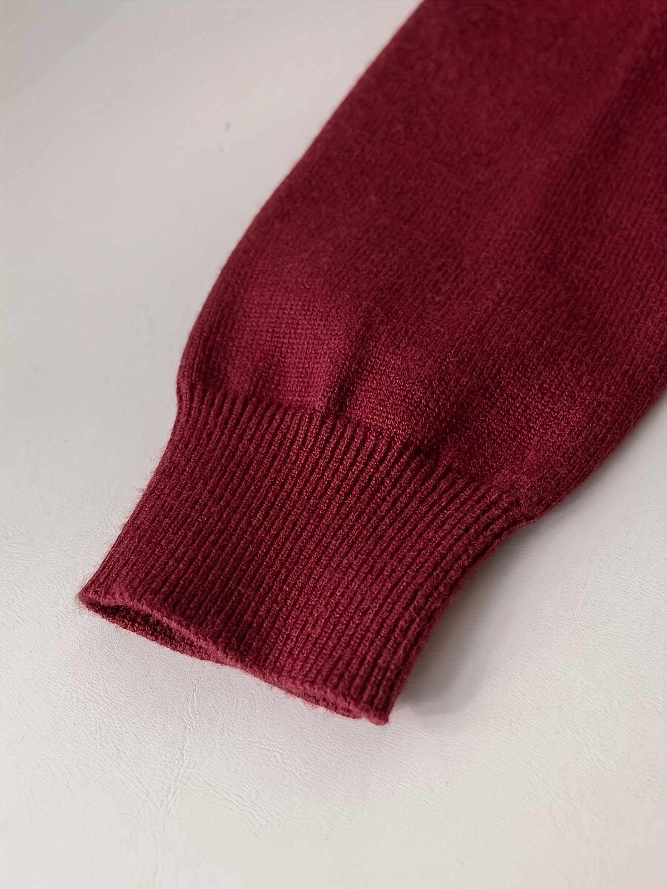 KS0036-WINE Soft Knit Blend Kids V-Neck Long sleeve Button Cardigan, Boys and Girls Knitwear, Wine Red, Size 150