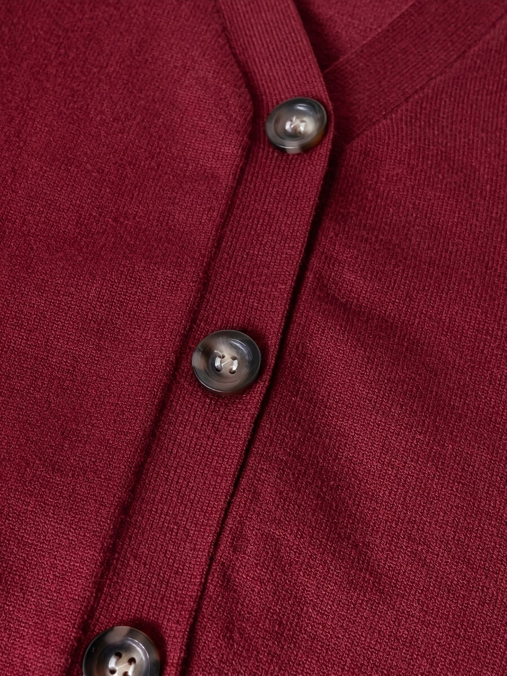 KS0036-WINE Soft Knit Blend Kids V-Neck Long sleeve Button Cardigan, Boys and Girls Knitwear, Wine Red, Size 170