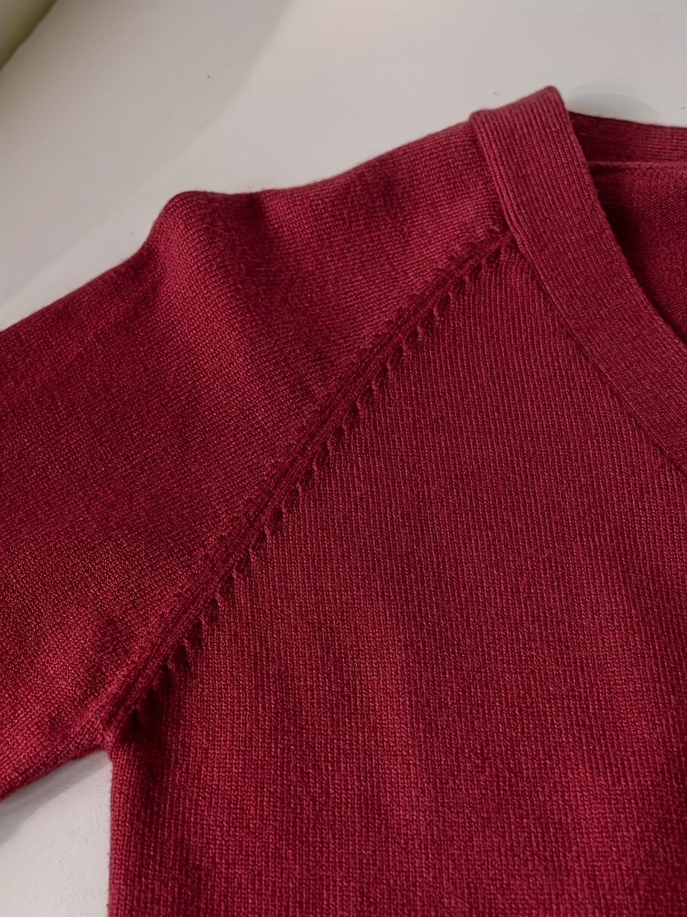 KS0036-WINE Soft Knit Blend Kids V-Neck Long sleeve Button Cardigan, Boys and Girls Knitwear, Wine Red, Size 170