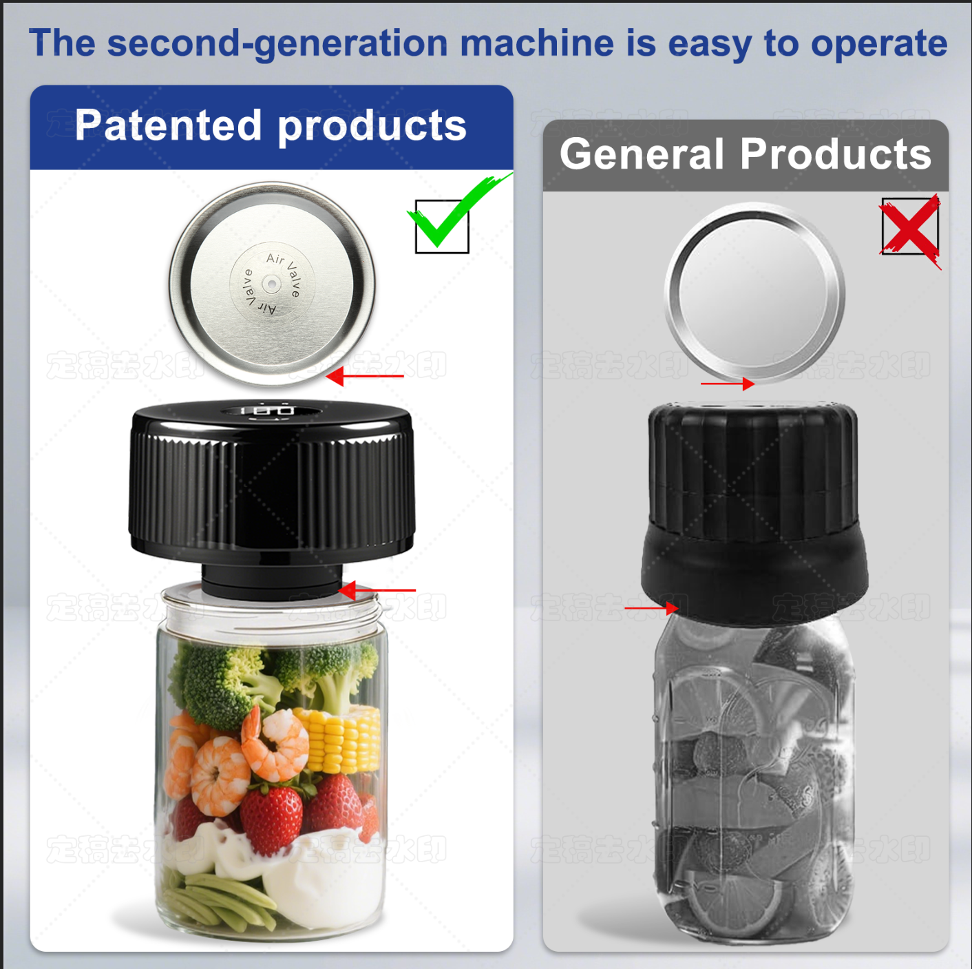 Portable Mason Jar Vacuum Sealer Black, Rechargeable Electric Jar Sealer with LED Display, One-Touch Operation, Type-C Charging, for Mason Jars, Vacuum Bags & Lunch Boxes