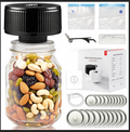Portable Mason Jar Vacuum Sealer White, Rechargeable Electric Jar Sealer with LED Display, One-Touch Operation, Type-C Charging, for Mason Jars, Vacuum Bags & Lunch Boxes