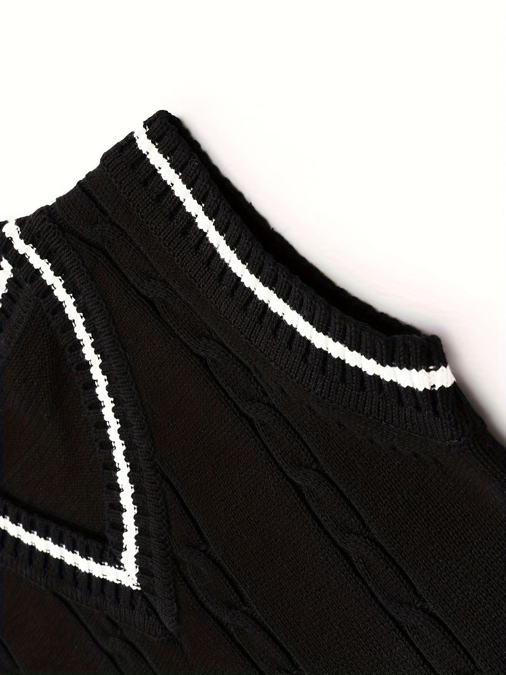 SW002-BL 100% Cotton Kids V-Neck Cable Knit Sweater Vest, Boys and Girls Knitwear, Bl, Size 110