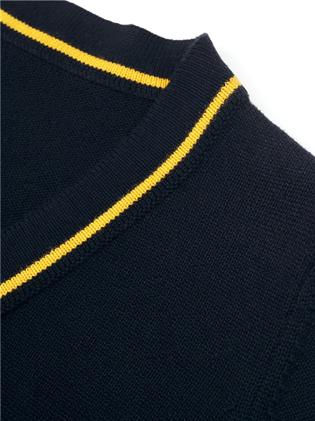 SW012 100% Cotton Kids V-Neck Long sleeve Button Cardigan, Boys and Girls School Uniform Knitwear, Black, Size 110