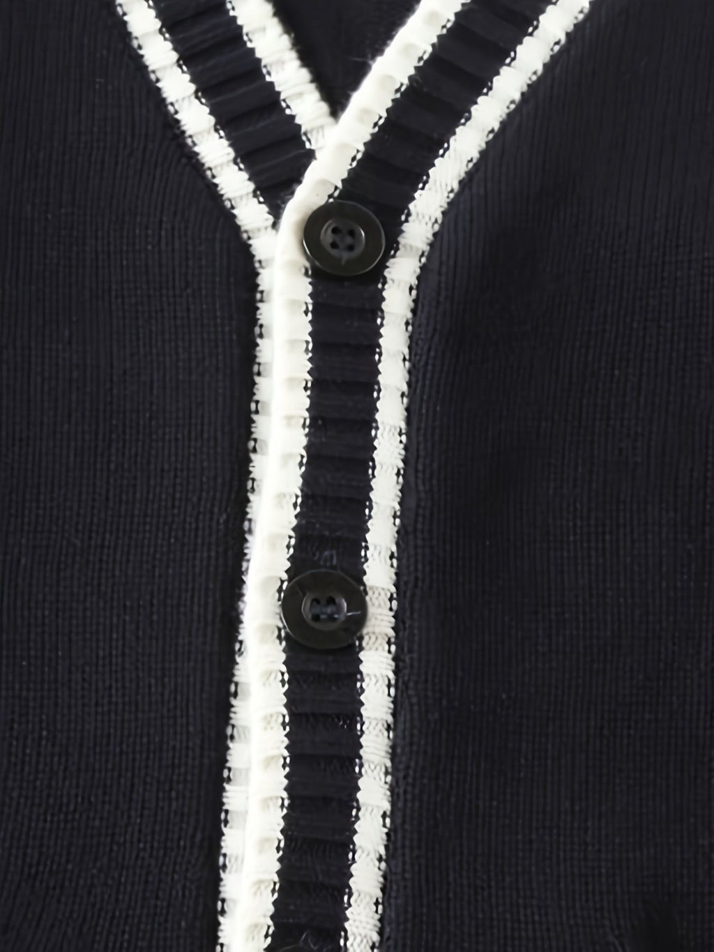 SW019 100% Cotton Kids V-Neck Long sleeve Button Cardigan, Boys and Girls School Uniform Knitwear, Navy Blue, Size 120