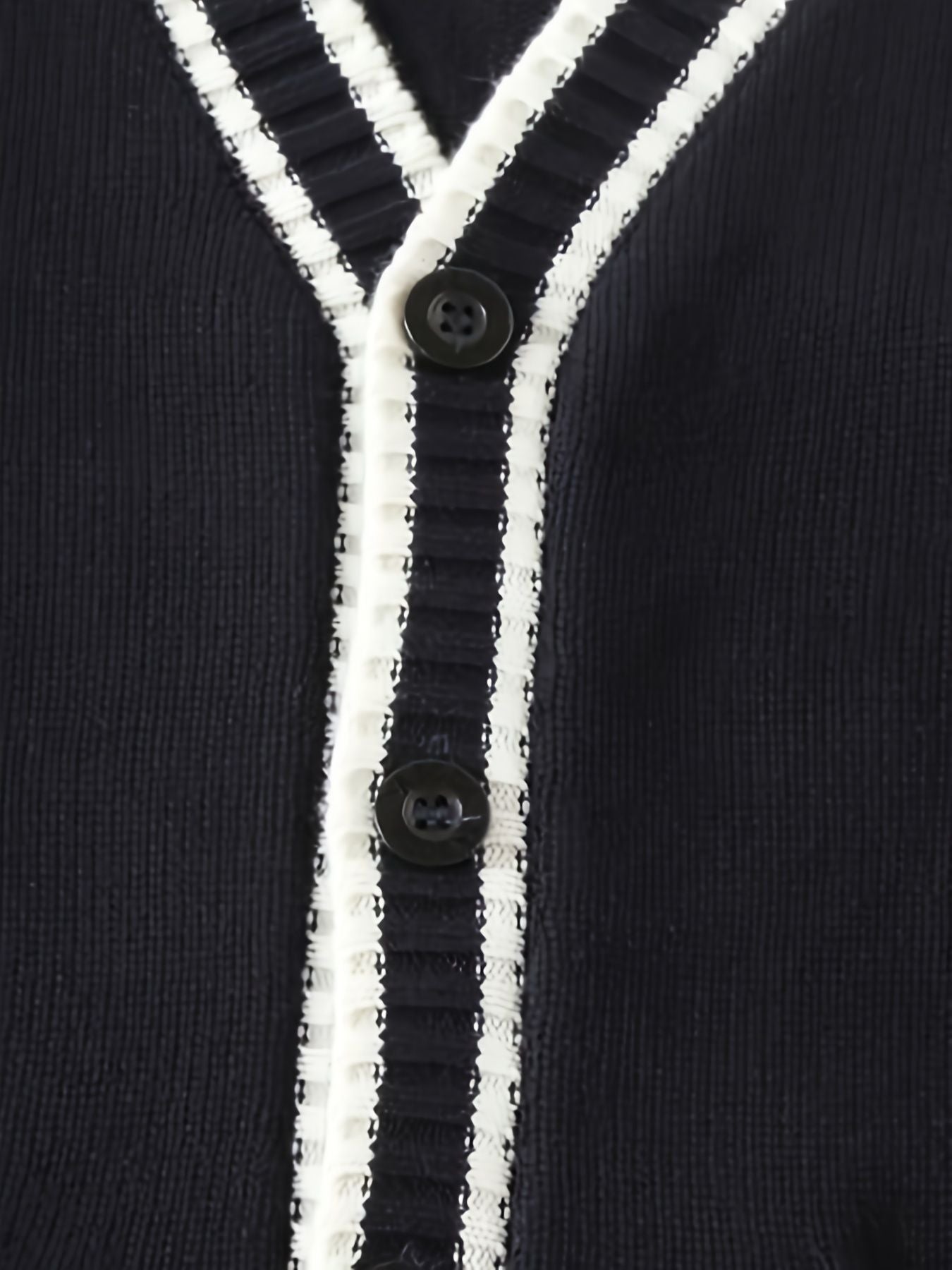 SW019 100% Cotton Kids V-Neck Long sleeve Button Cardigan, Boys and Girls School Uniform Knitwear, Navy Blue, Size 120