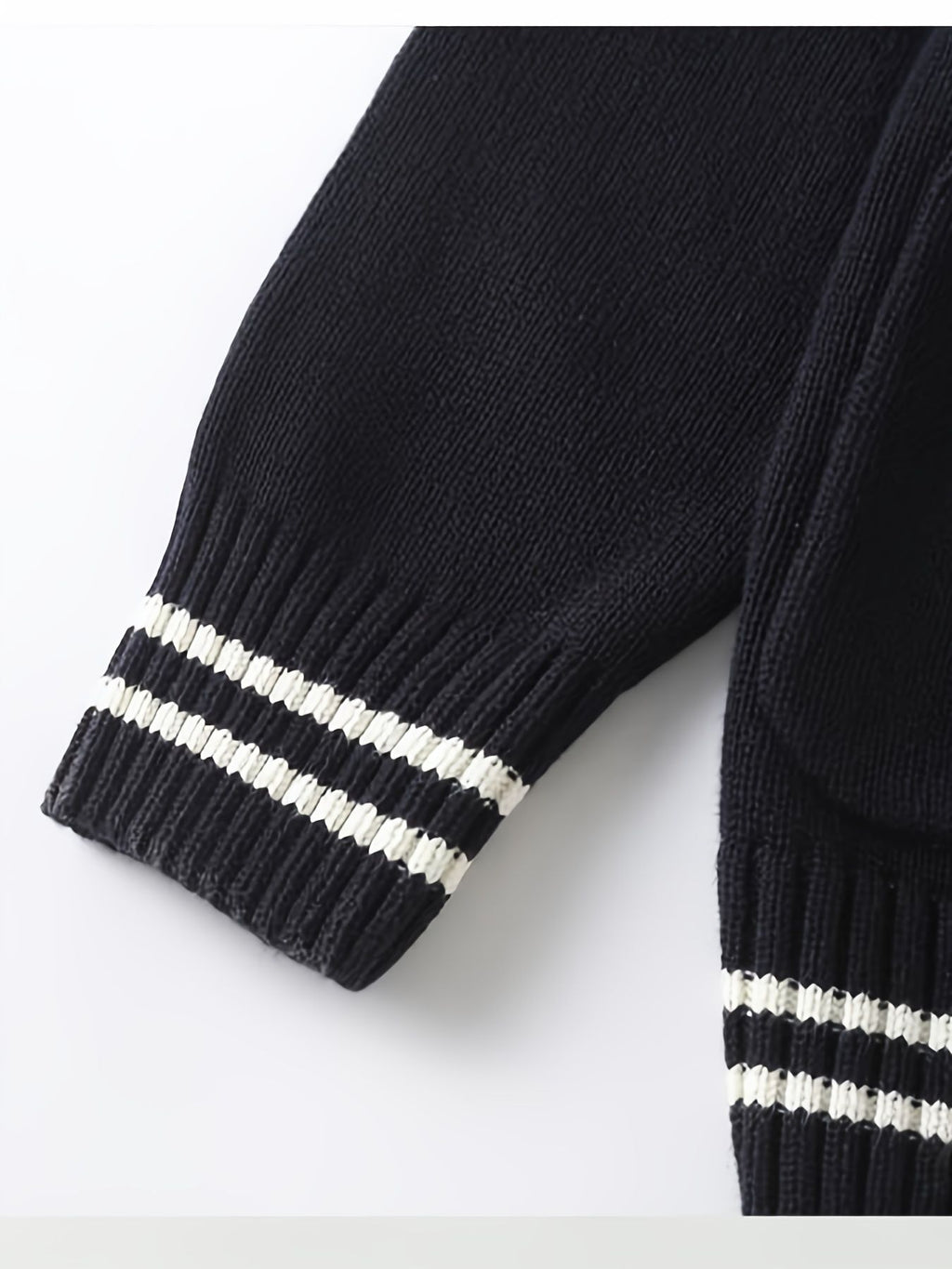 SW019 100% Cotton Kids V-Neck Long sleeve Button Cardigan, Boys and Girls School Uniform Knitwear, Navy Blue, Size 120