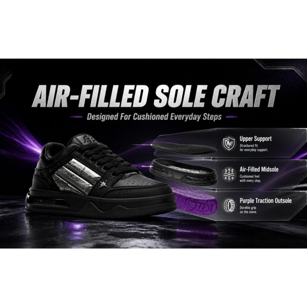 Black Metal Star Skate Shoes for Men Women, Black Purple Contrast Sole Platform Sneakers, Vintage Streetwear Mid Top Casual Walking Shoes AU Men Size 6.5