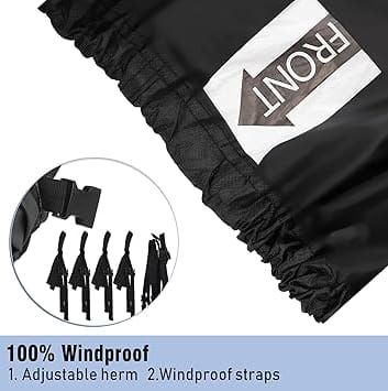 600D Oxford Cloth Boat Cover for 20-22 Feet V-Hull Boat, Waterproof UV Protection Dustproof Marine Cover for 20'~22' Speedboat Motor Yacht, Adjustable Strap & Elastic Hem for Outdoor Storage & Trailer Transport