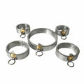 House Of Dasein Stainless Steel Locking Bdsm Handcuffs Collar Shackles Restraints Kit - Male