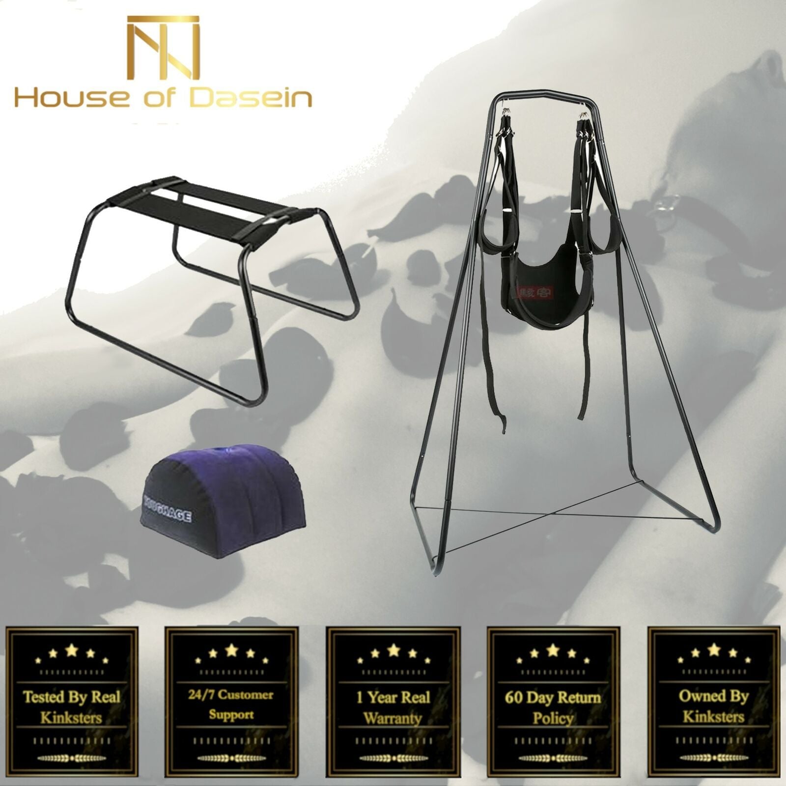 House Of Dasein Swing With Frame Inflatable Sex Pillow Hanging Love Chair