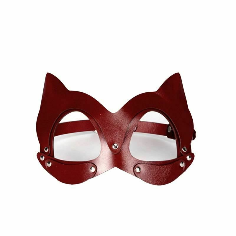 House Of Dasein Genuine Leather Bondage Bdsm Luxury Restraints Kit Kitten Mask Leash - Silver