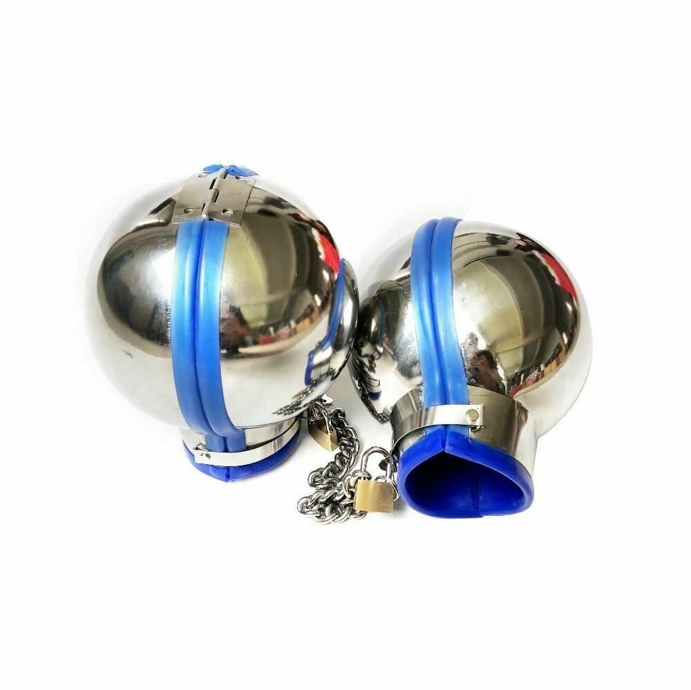 House Of Dasein 3Pcs Stainless Steel Bondage Hood Ball Cuffs Sensory Deprivation Restraints Bdsm - Black - Male
