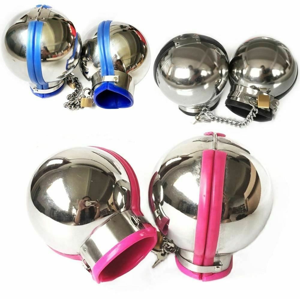 House Of Dasein 3Pcs Stainless Steel Bondage Hood Ball Cuffs Sensory Deprivation Restraints Bdsm - Black - Male