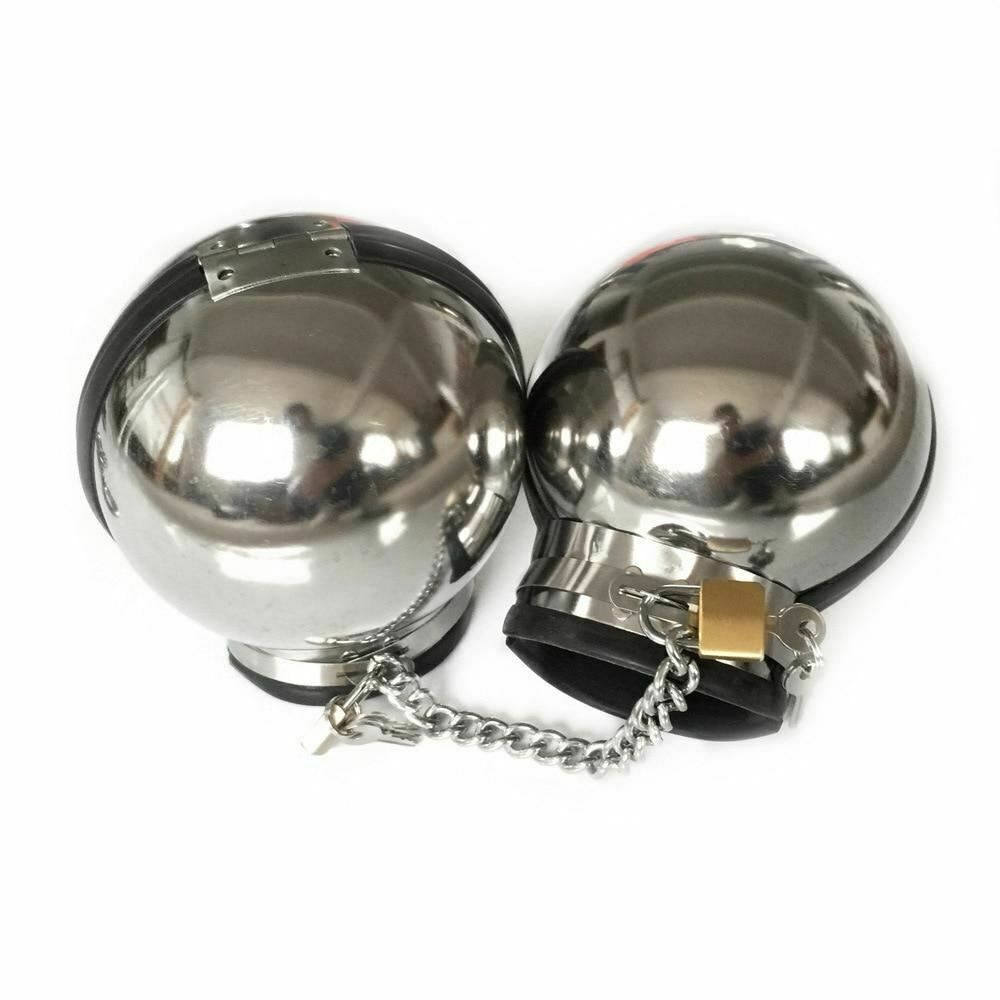 House Of Dasein 3Pcs Stainless Steel Bondage Hood Ball Cuffs Sensory Deprivation Restraints Bdsm - Black - Male