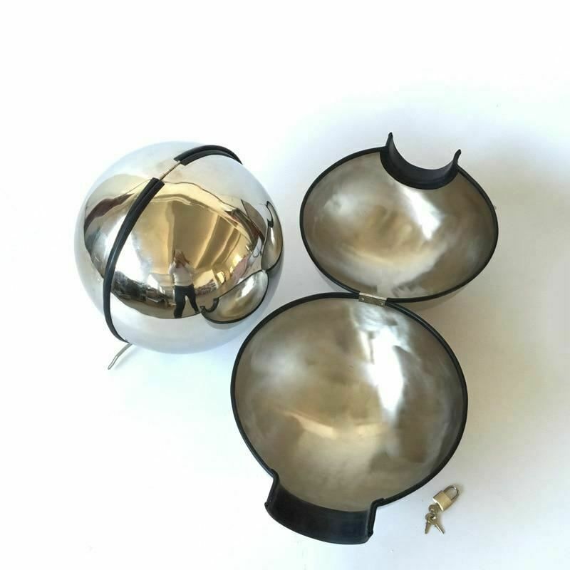 House Of Dasein 3Pcs Stainless Steel Bondage Hood Ball Cuffs Sensory Deprivation Restraints Bdsm - Blue - Male