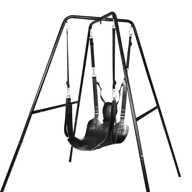 House Of Dasein Faux Leather Love Hammock Swing Bondage Sex Furniture Bdsm - Black - Hammock And Frame