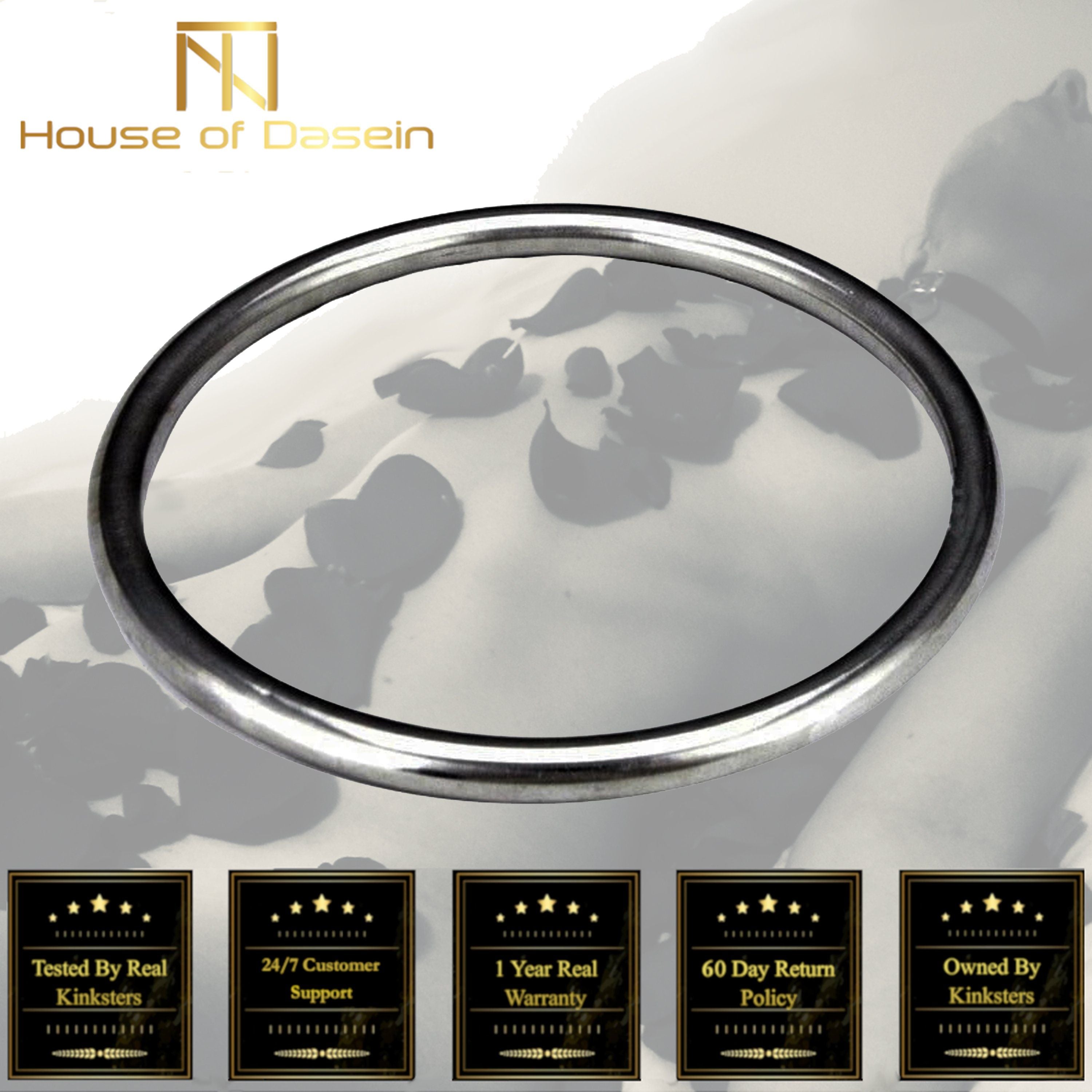 House Of Dasein Suspension Ring Shibari Bondage Metal Restraint Hoop - Silver