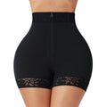 Lace Waist Cinching And Hip Lifting Postpartum High Waisted Shapewear Pants - Black - S