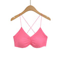 House Of Dasein Bare Back Cross Inner Sling Strapless Top - Pink - M