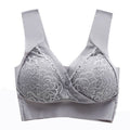 House Of Dasein High End Seamless Large Size Bra For Women Lace Backless Cupless Thin Style - Gray - M