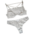 House Of Dasein Lace Thin Strapless Chain Detachable Sexy Lingerie Set Large Chest Minimizer Gathering And Lift - White - Xl