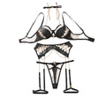 House Of Dasein Metal Chain Motorcycle Accessories Sexy Fashion Bra Splicing Complex Craftsmanship Fun Underwear Women's Wear - Black - S