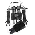 House Of Dasein Perspective Tassel Hollowed Out Lingerie Set No Take Off Seductive Six Piece - Black - S
