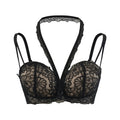 House Of Dasein Bra With Chest Cushion Lace Neck Strap Suspender Underwear - Black - 36