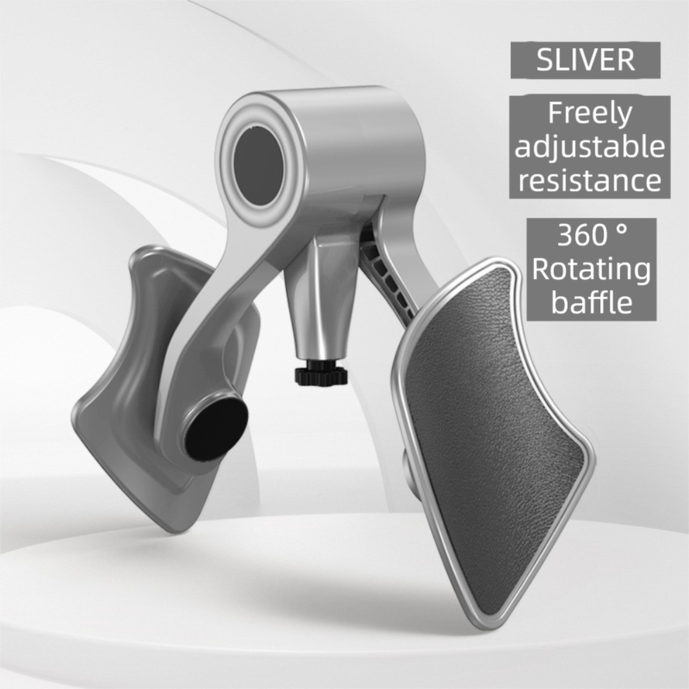2 In 1 Black Kegel Trainer For Glute Lifting & Leg Toning Adjustable Resistance & 360A Rotating Baffles For Postpartum Recovery & Pelvic Health - Silver