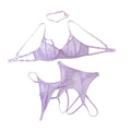 House Of Dasein Purple Spicy Girl Perspective Bra Set Erotic Lingerie Underwear Four Piece - Purple - L