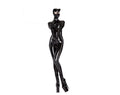 House Of Dasein Sexy Full Body Black Latex Gummi Catsuit Ear Cosplay Rubber Bodysuits Back Crotch Zip - Black - Xxs - Unisex
