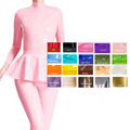 House Of Dasein Pink Latex Catsuit With Swing Skirt In Middle Back Zipper Rubber Body Suit Costume - Custom Colour - Xl